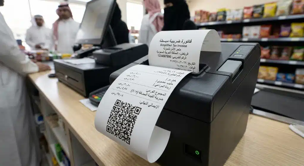 طابعة فواتير حرارية سريعة لطباعة الفواتير الضريبية المبسطة بوضوح